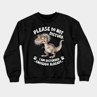 cartoon drawing of a disheveled t-rex (4) Crewneck Sweatshirt